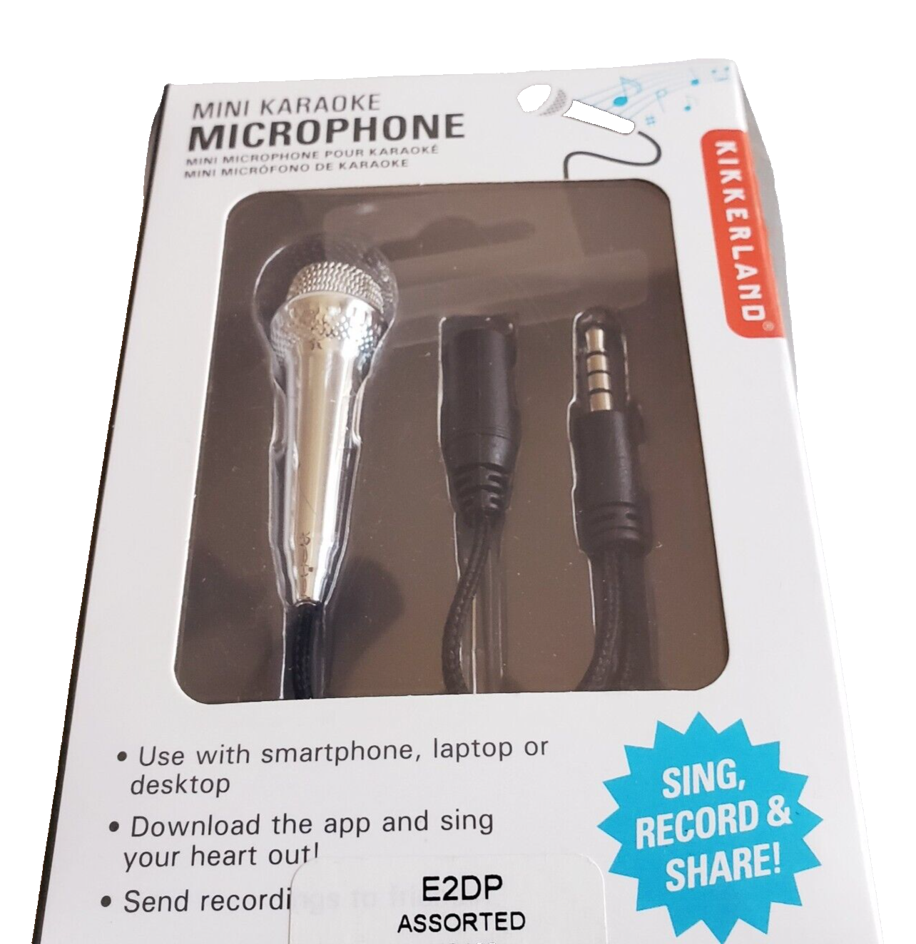 Mini Karaoke Microphone Sing Record & Share Kikkerland