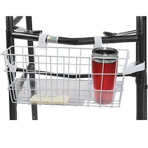 HealthSmart Walker Storage Basket with Cup Holder and Insert Tray, No Tools