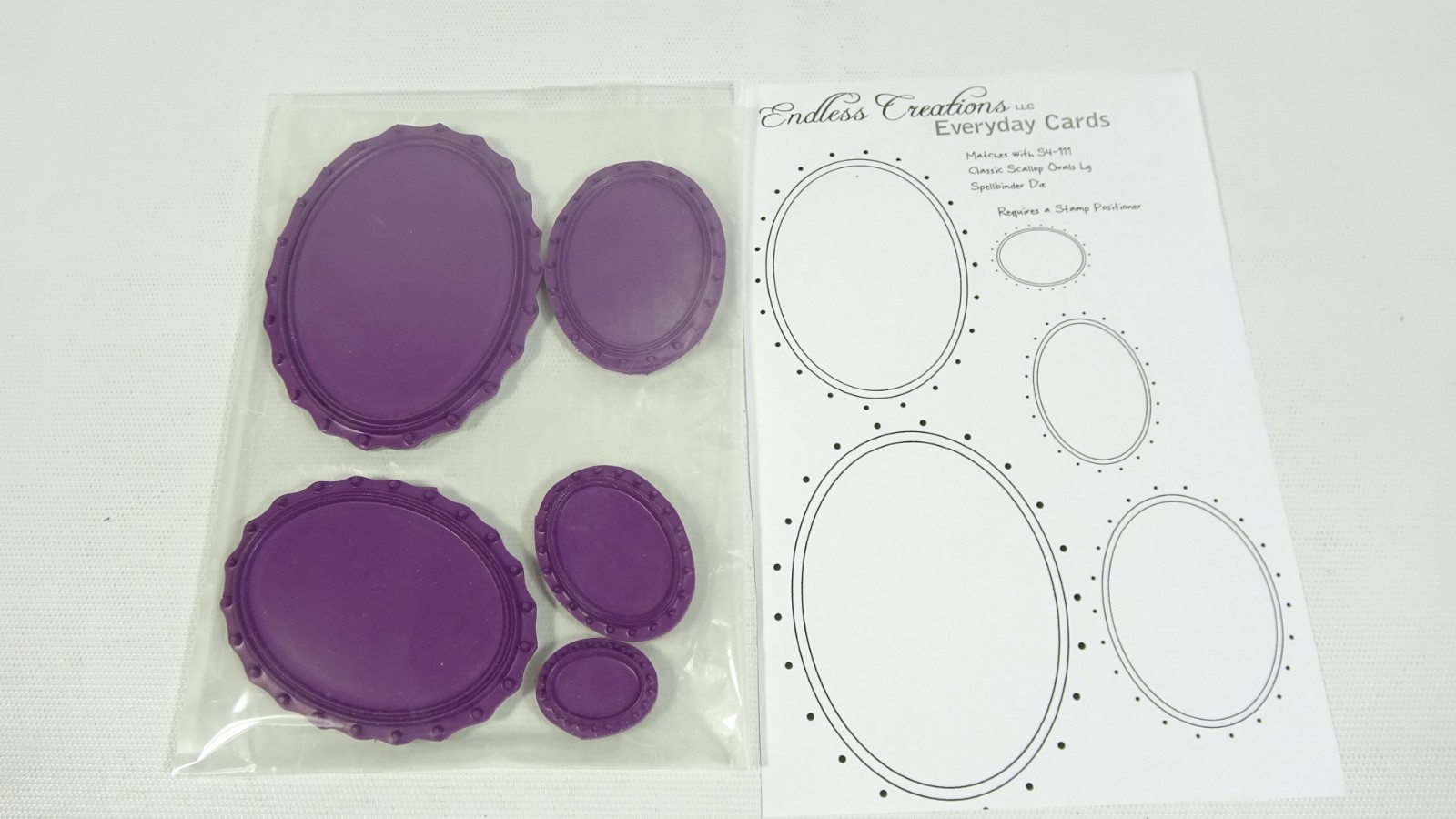 Endless Creations Everyday Cards Rubber Stamps Classic Scallop Ovals Large