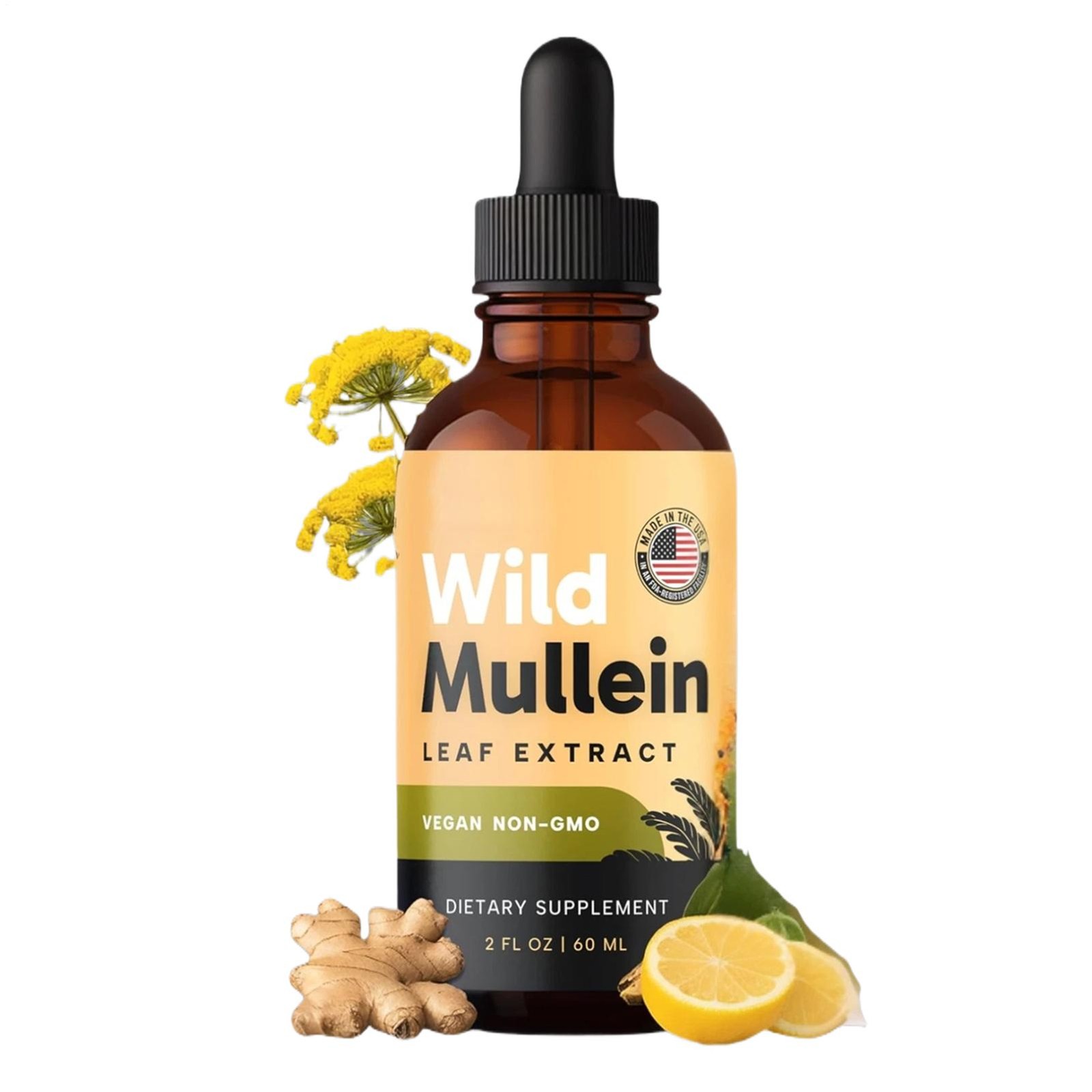 RESPICLEAR All-Natural Mullein Drops With Ginger & Lemon For Lung Cleanse