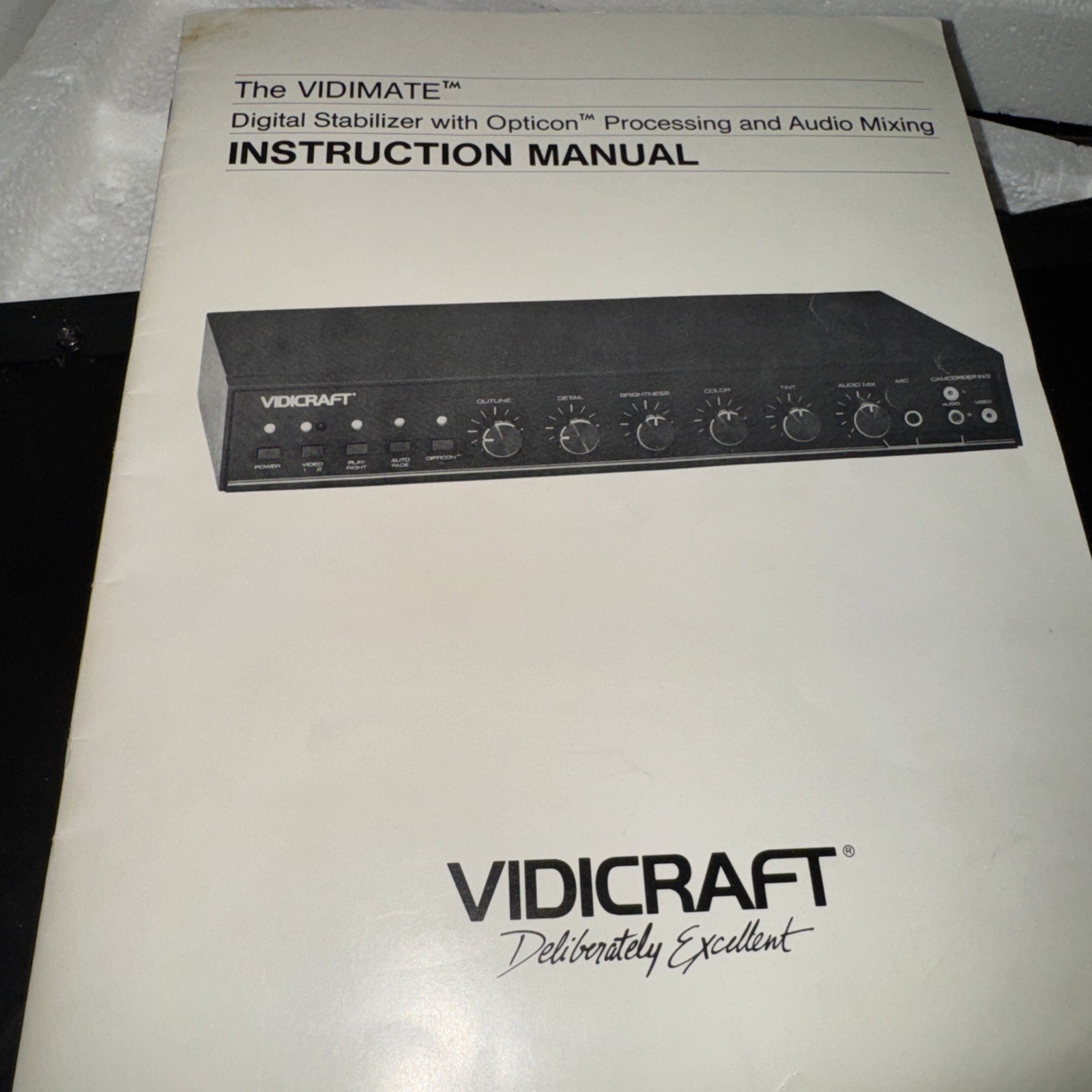 VIDICRAFT VidiMate Digital Stabilizer Opticon Processing July 1988 VDM-100