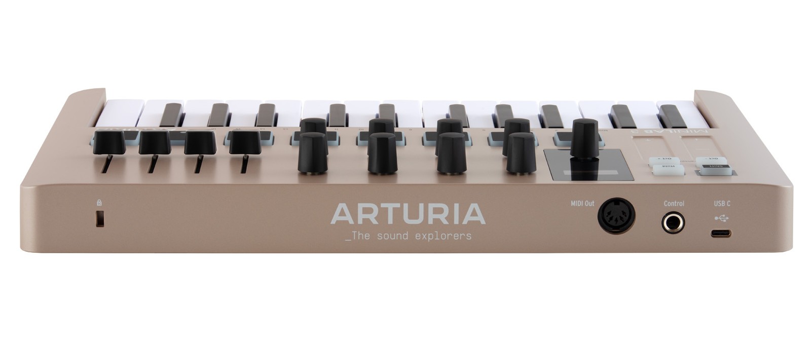 Arturia MiniLab 3 Champagne 25 key MIDI USB Keyboard Controller+Backpack