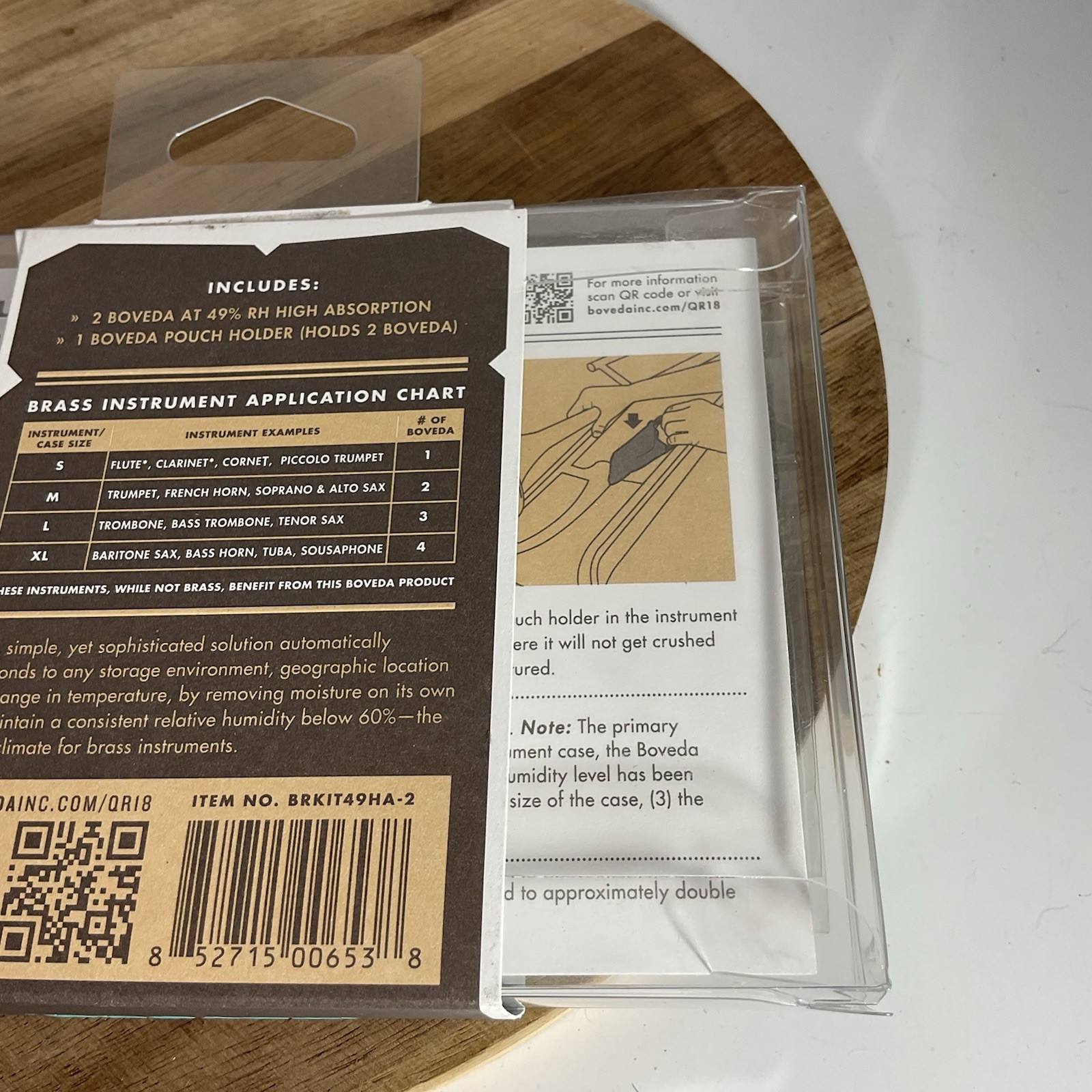 Boveda 2-Way Humidity Control Kit For Brass Instruments New (PG)