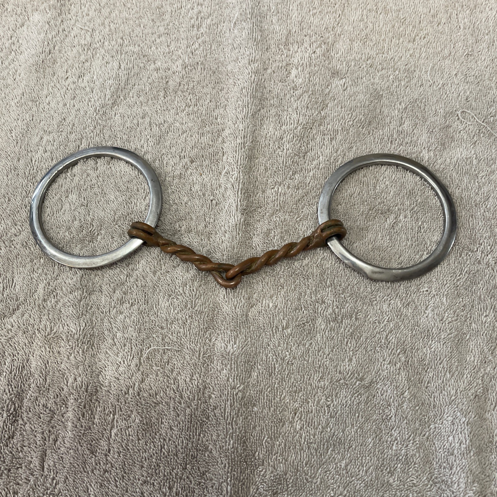 O Ring SNAFFLE BIT with 5.5" Twisted Copper Mouth and 3.5" Flat Rings