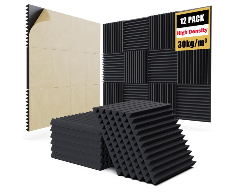 12 Pack Self-Adhesive Acoustic Panels,12" X 12" X 1" Sound Proof Foam Panels....