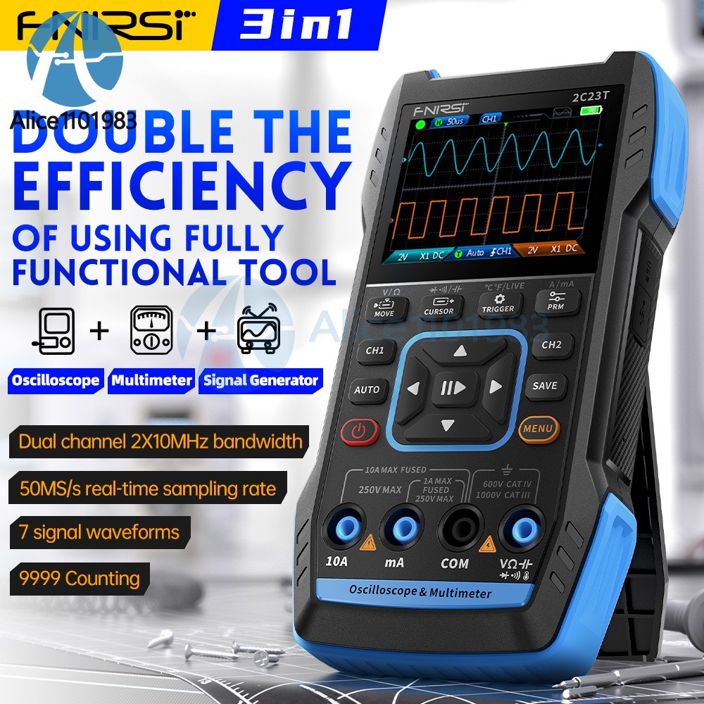 FNIRSI 2C23T / 2C53T Smart Digital Oscilloscope Multimeter Signal Generator