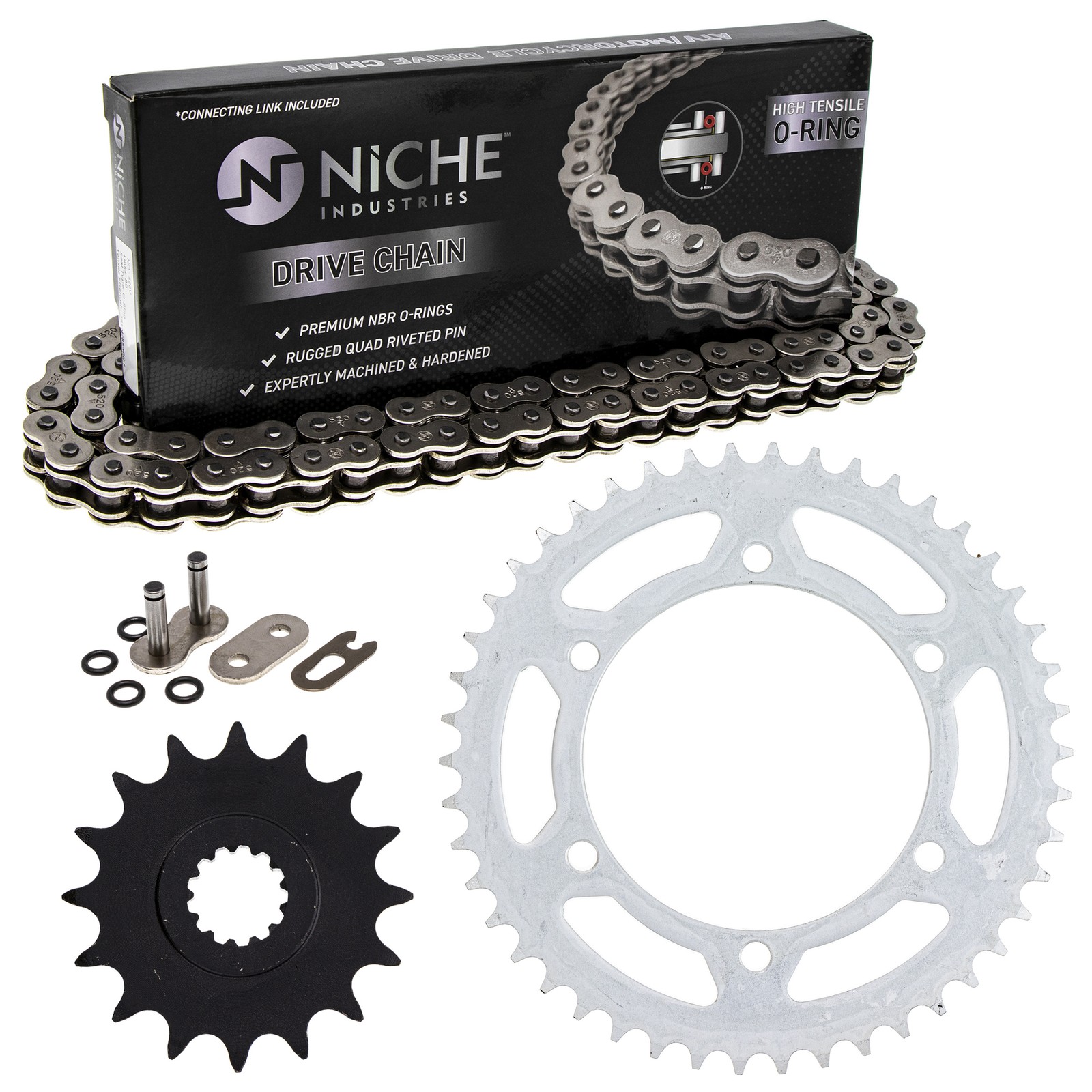 Sprocket Chain Set for Yamaha XJ6 FZ6R Diversion XJ6 16/46 Tooth 520 O-Ring Kit