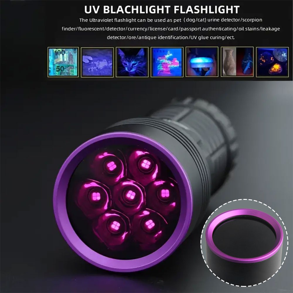 140W UV Light BlackLight 365NM LED Flashlight Inspection Lamp USB Charging Torch