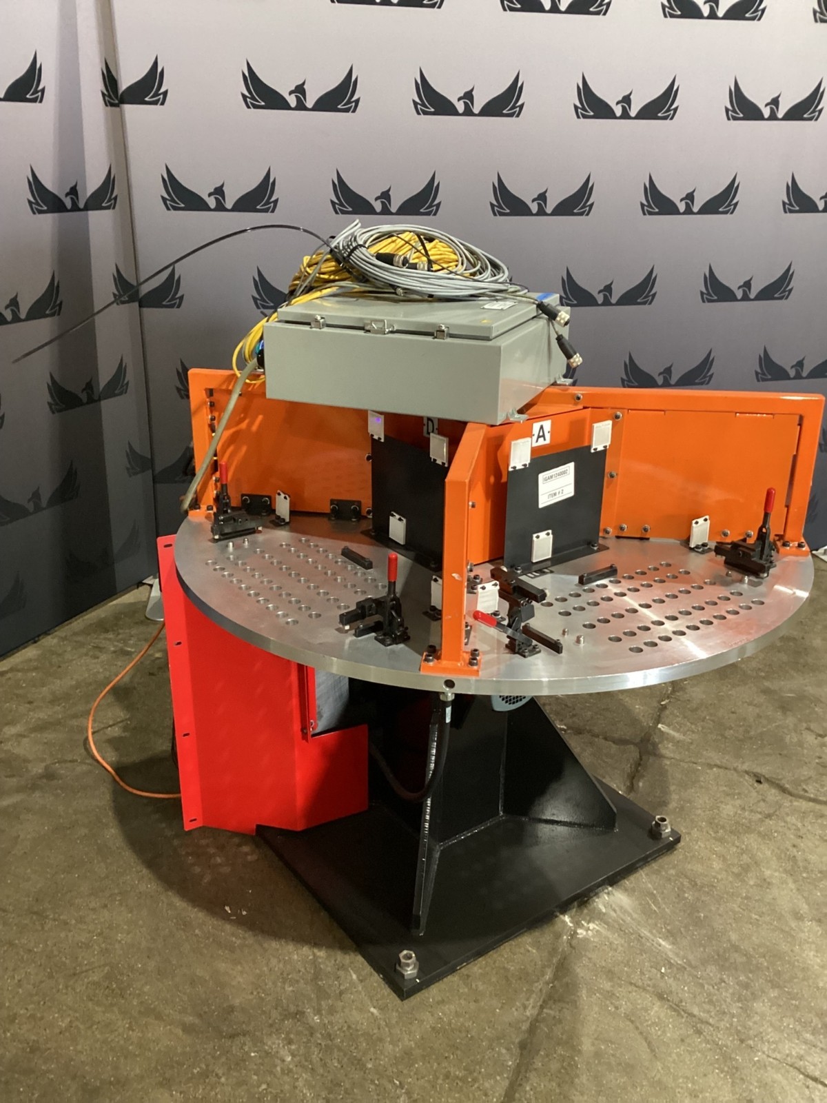 Rotary Indexing Table w/ Perforated Downdraft Surface for Welding/Assembly USED
