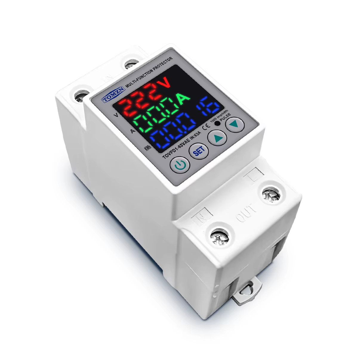 63A 230V Din rail adjustable over under voltage protective device protector rela