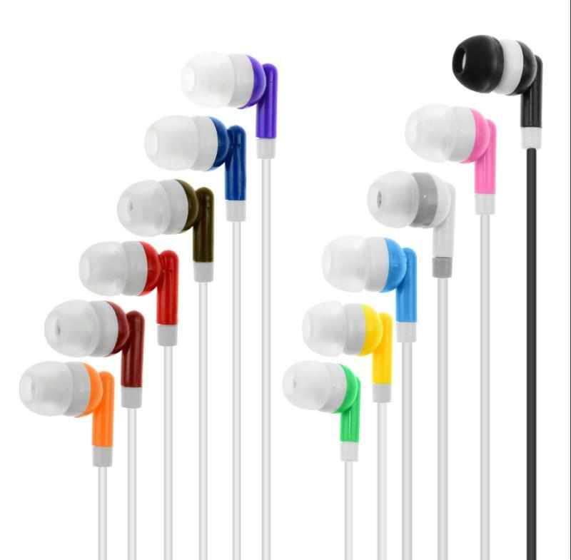 Lot of 12 Different Candy Color 3.5mm Earbuds / Headphones - Great for kids!