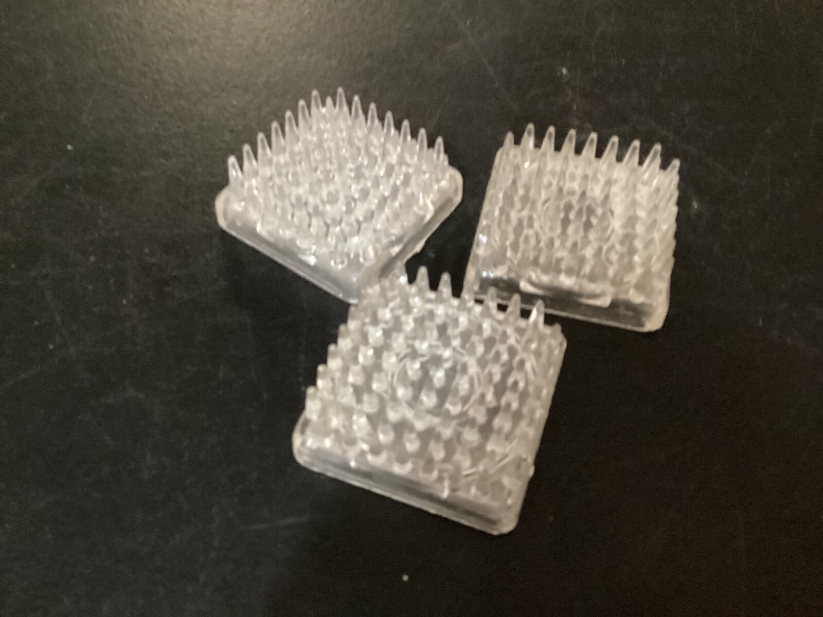 (3) Plastic Square Furniture Leg Cups for Use on Carpet