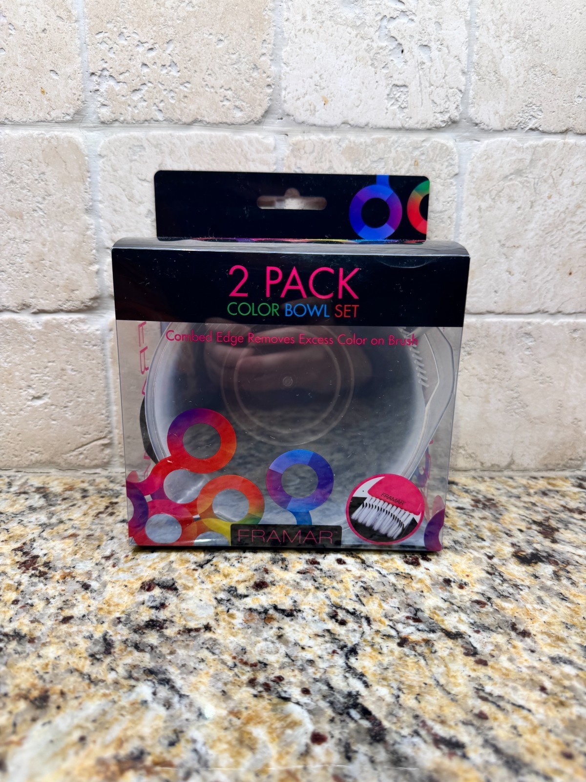 FRAMAR 2 Pack Color Bowl Set | Non-Slip Hair Color Mixing Bowls w/ Comb Edge