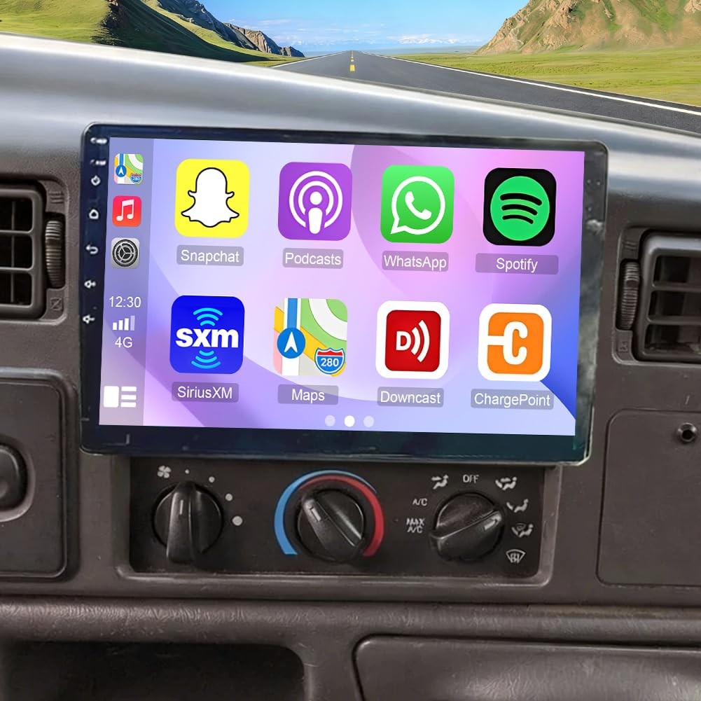 F250 Super Duty 99-04 10.1 Double Din Stereo Wireless Carplay Android Auto GPS