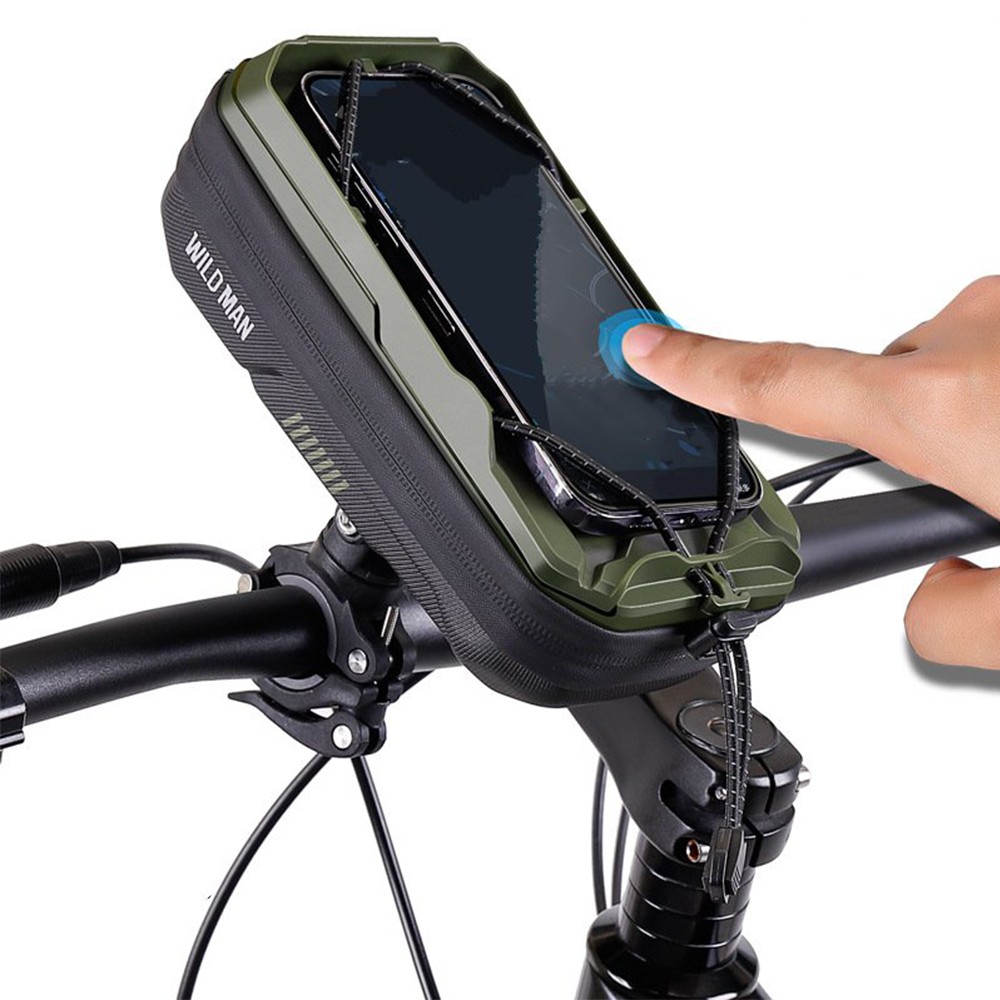 WILD MAN Mountain Bike Bicycle Phone Holder Handlebar Bag EVA Hard Case Cycling