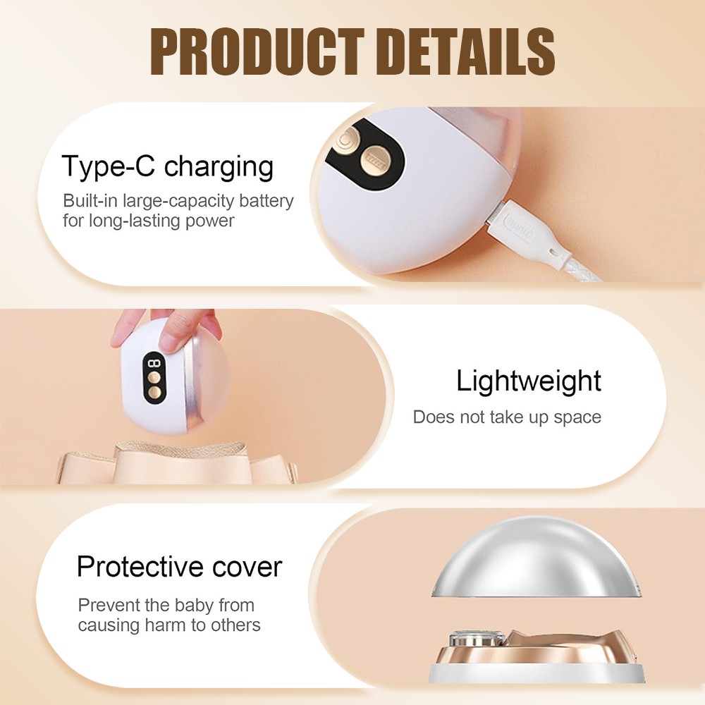 Automatic Electric Toe Nail Clippers Trimmer LED Light with 3 Adjustable Speeds
