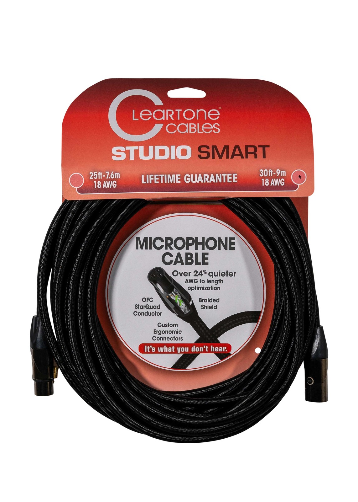Cleartone 10-Foot Stage Smart Microphone Cable, 24 AWG - 1 Pack