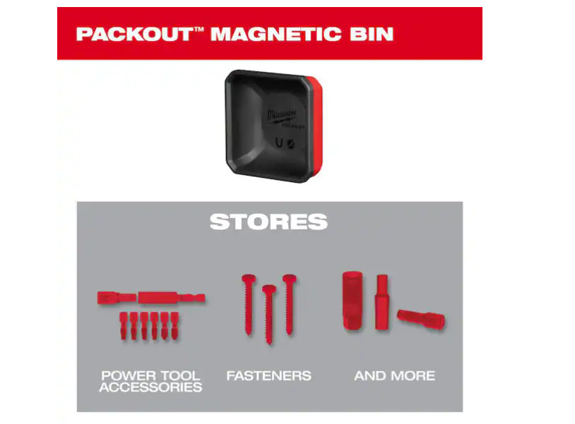 Milwaukee PACKOUT Magnetic Bin Tool Holder, Organize & Store Small Items