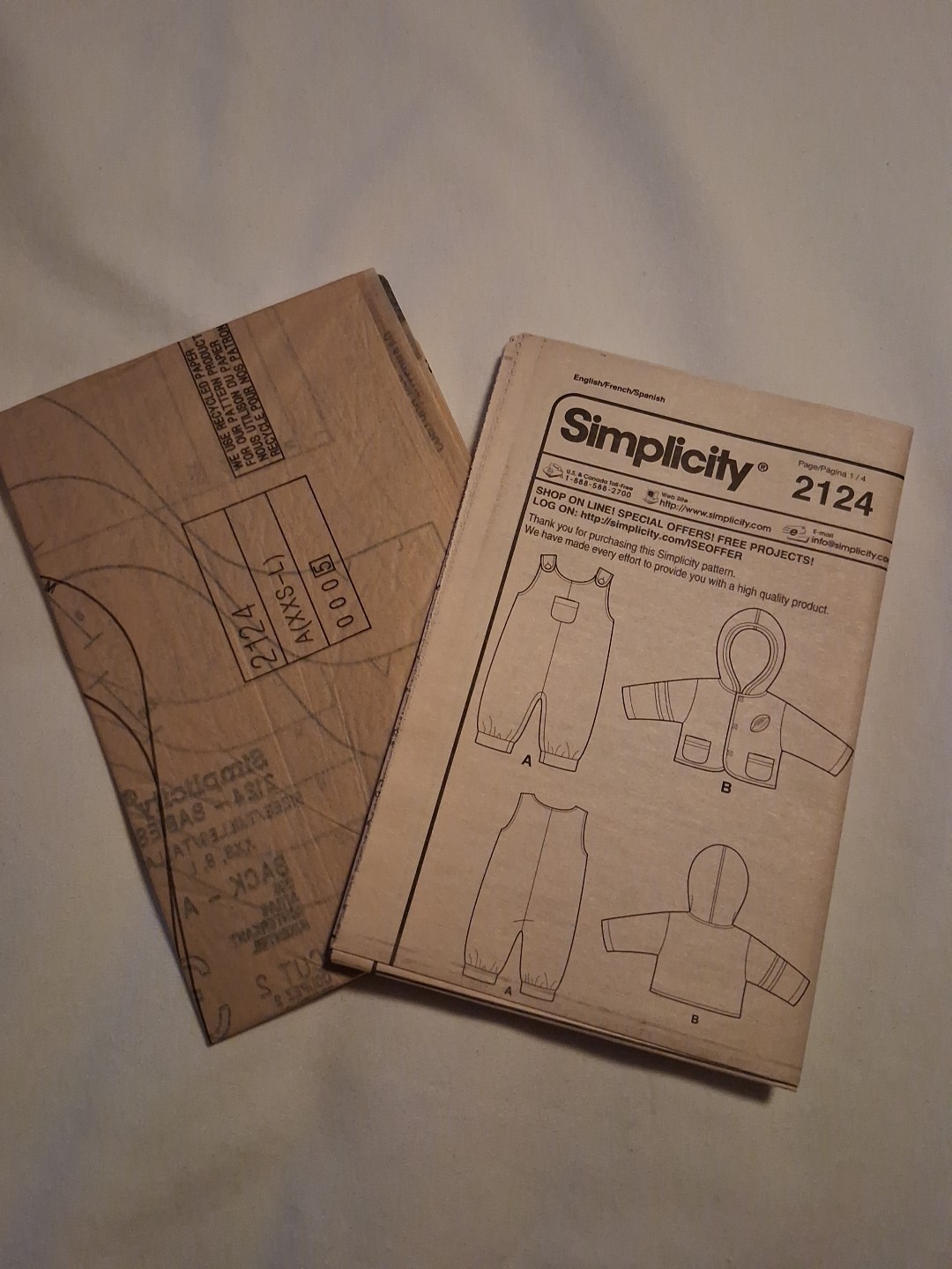 Simplicity Baby Romper Jacket Pattern Uncut 2124 Size A XXS-L
