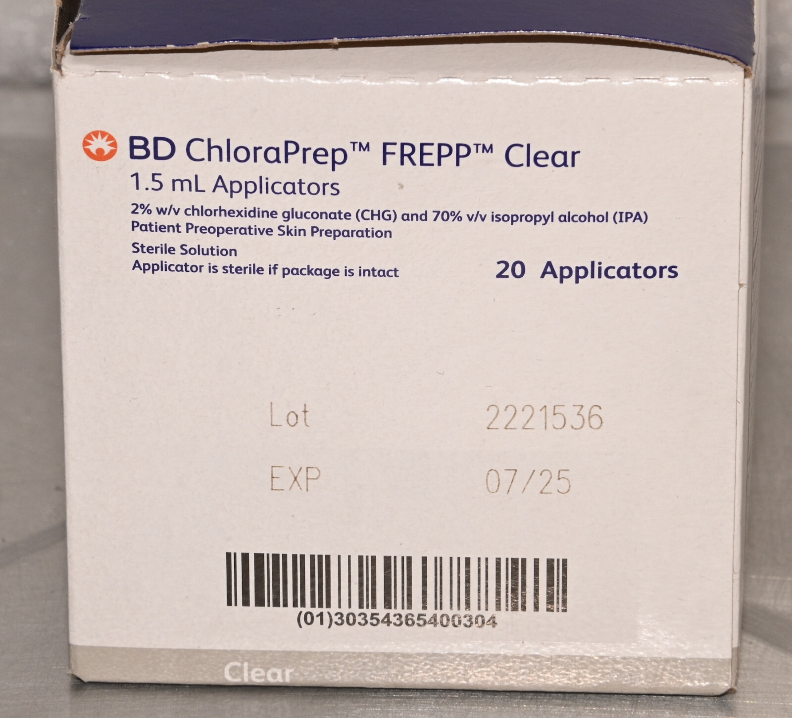 60Pcs - BD ChloraPrep FREPP Clear 1.5mL Applicators 3 BOXES REF 930299 Exp 07/25