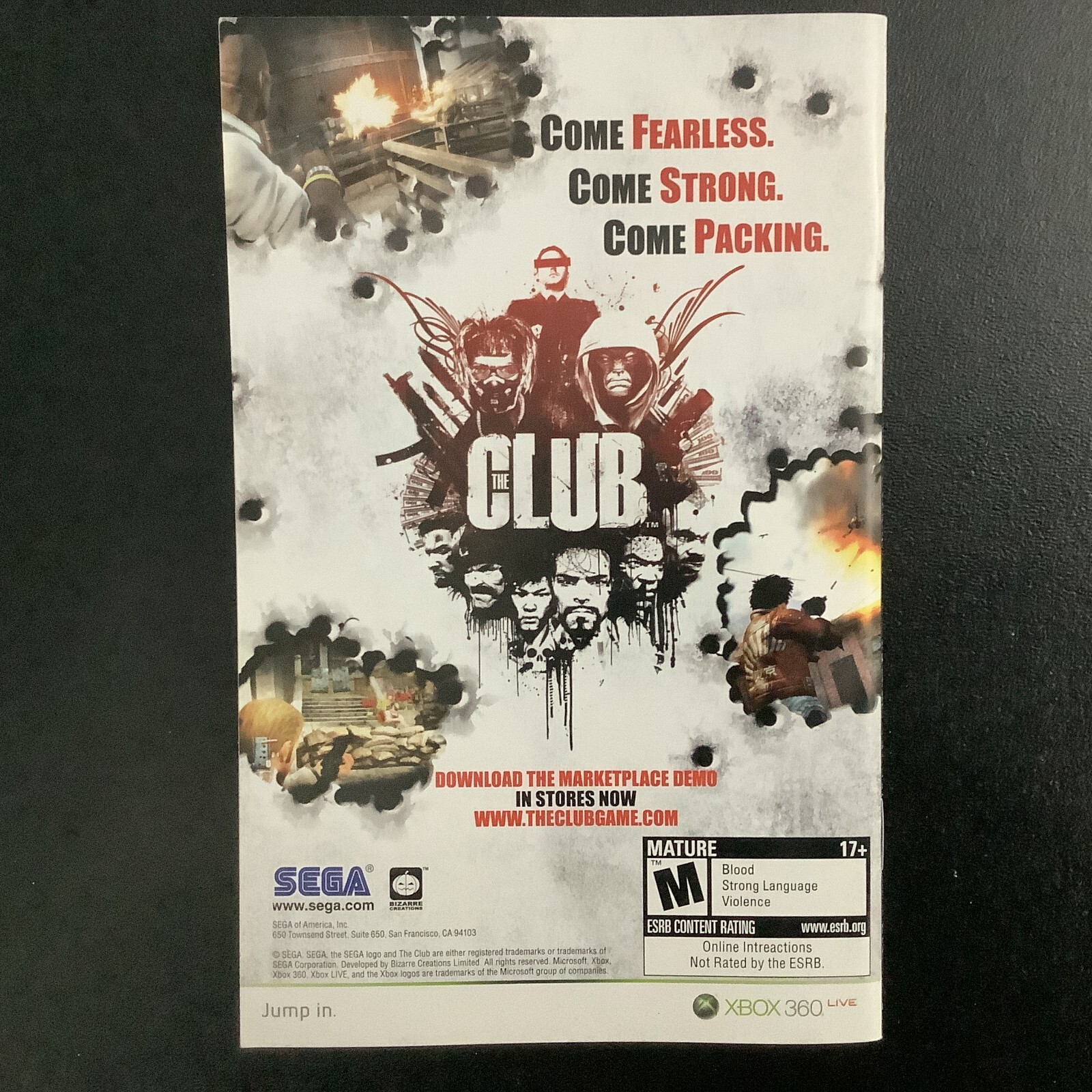 Condemned 2: Bloodshot Microsoft Xbox 360 Instruction Manual Only