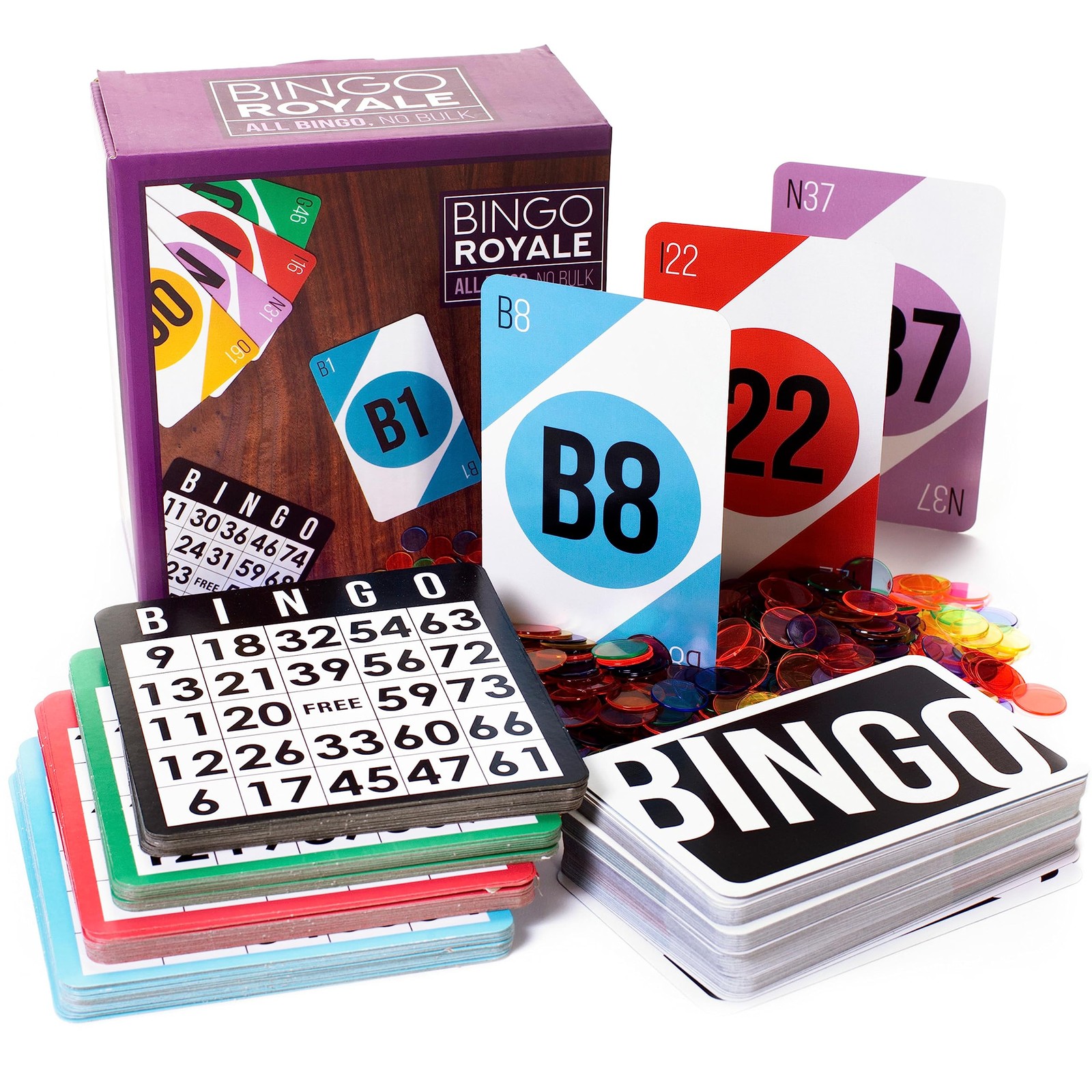 Royal Bingo Supplies 8 inches x 8 x 8 inches, Red, Green, Black, Blue