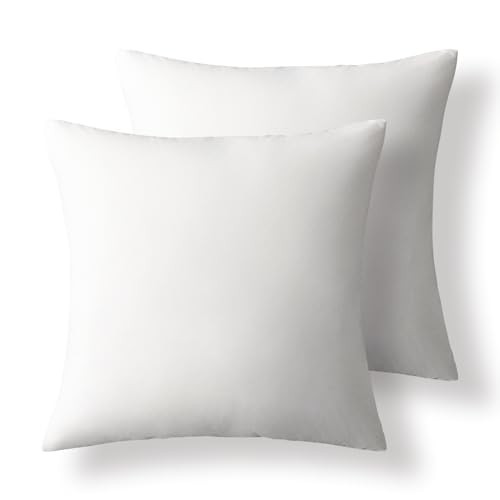 Feather Pillow Inserts, 100% Down Feather Throw 18" x 18" (Pack of 2) White