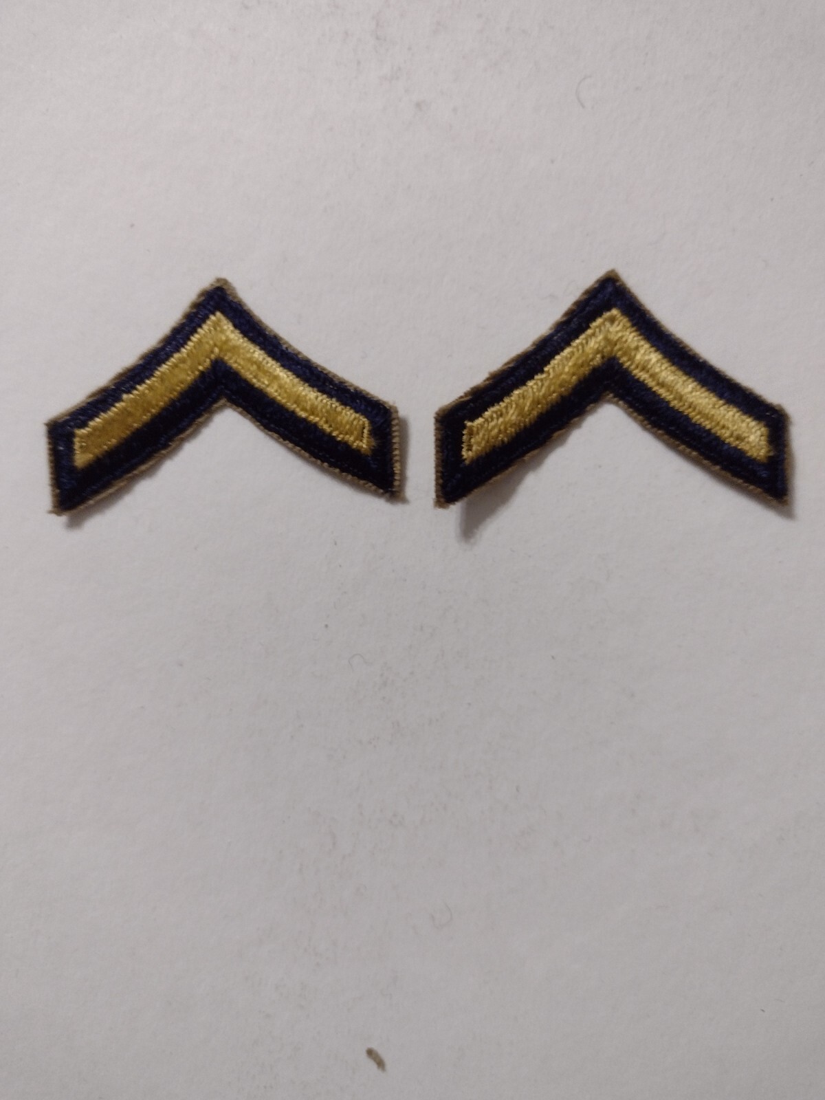 ARMY PRIVATE FIRST CLASS NON-COMBAT UNIT CHEVRONS 1948-1951 PAIR (2)  STYLE 2
