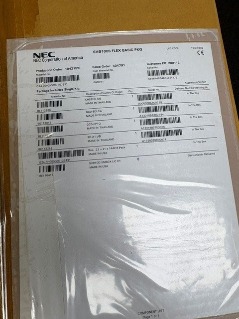 NEC Univerge SV9100S Communications Server Phone System