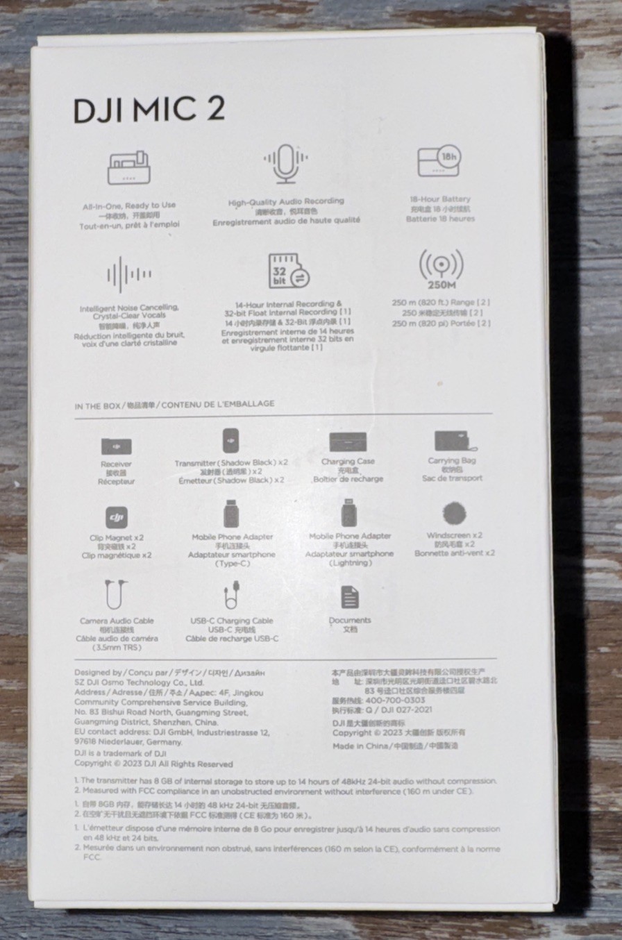 DJI Mic 2 Digital Wireless Mic System/Rec for Cameras and Smartphones