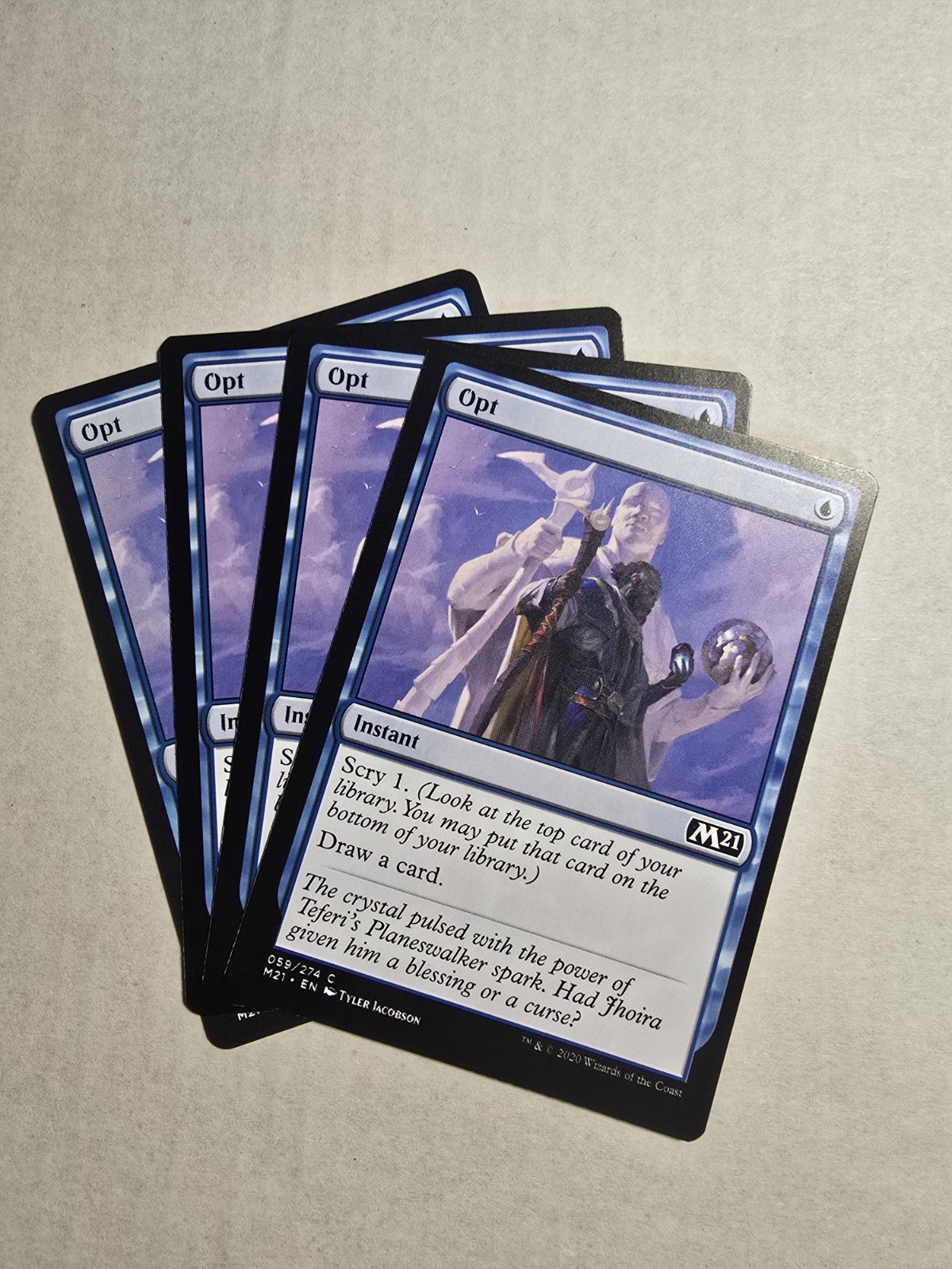 OPT x4 mtg NM-M M21 Magic Core Set 2021 4 Common