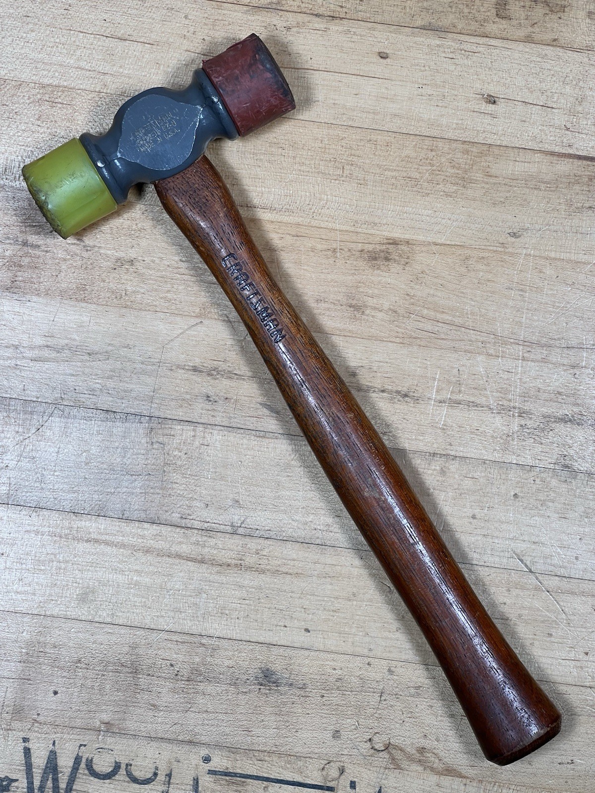 Vintage SEARS Craftsman 12 oz Soft Face Hammer w/ Hickory Handle 38292 -USA Made
