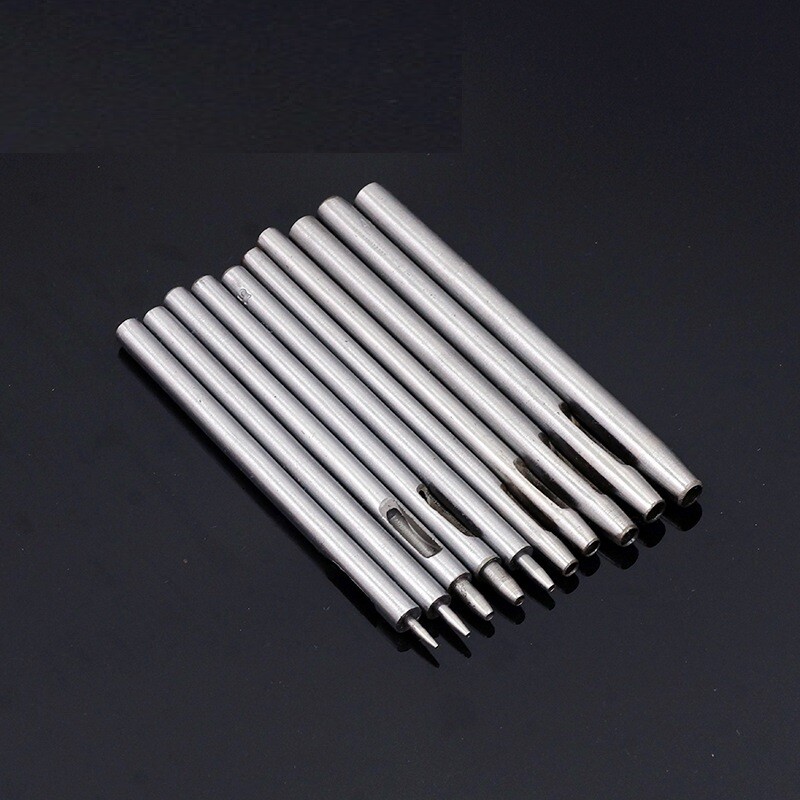 10pcs DIY hollow punching tool LeatherCraft strap with manual punching cutting