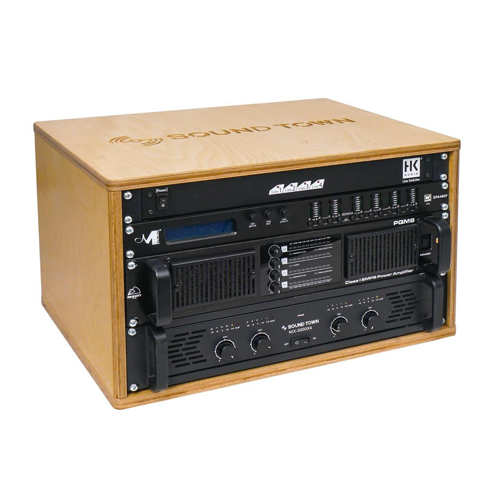 Sound Town DIY 6U Studio Rack with Baltic Birch Plywood, Golden Oak (SDRK-Y6)