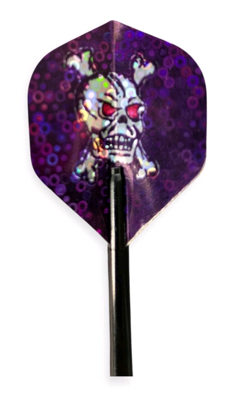 Darts Set 3 Pcs Purple Glitter Skull Flights