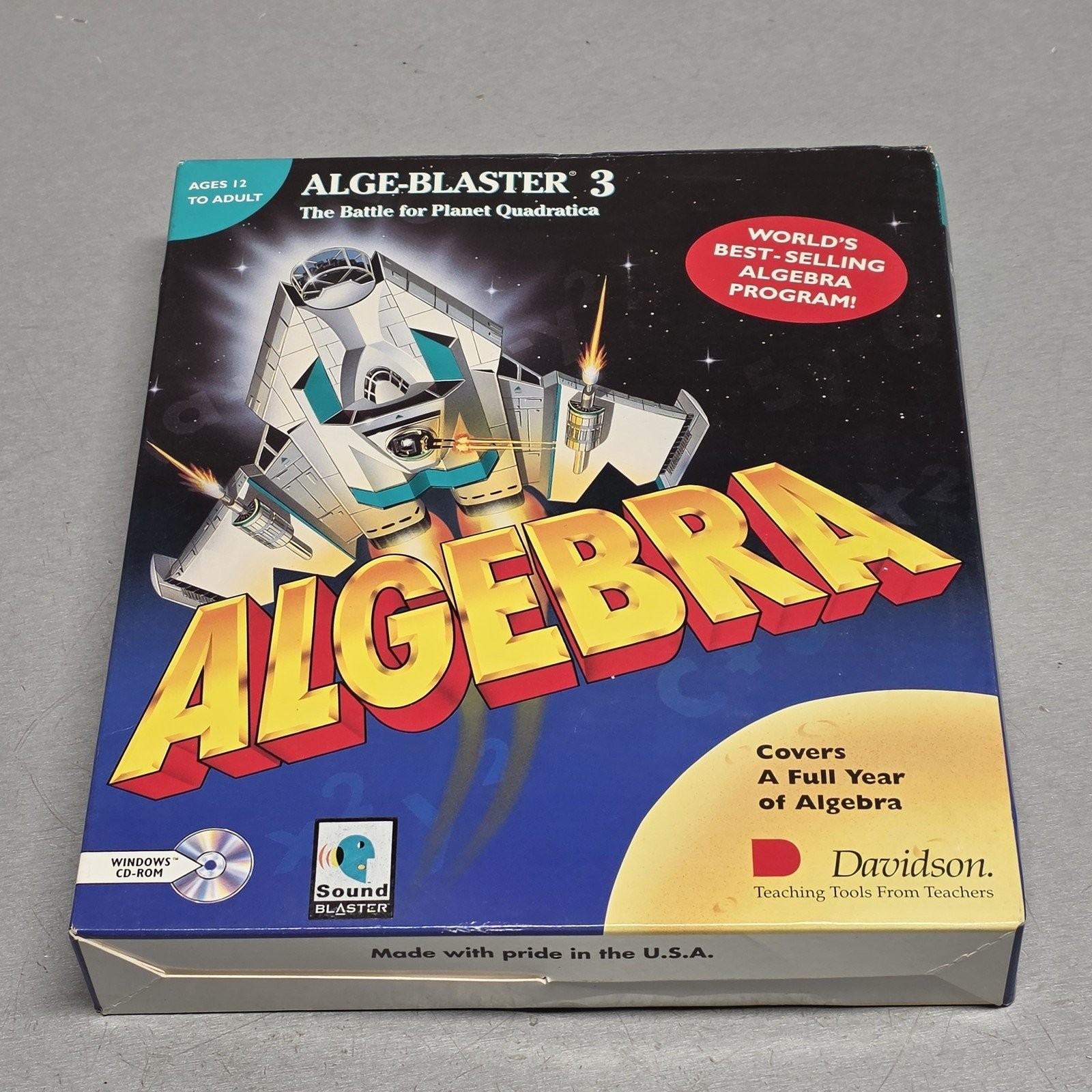 Alge-Blaster 3 The Battle for Planet Quadratica Algebra CD-ROM w/ Box Manuals