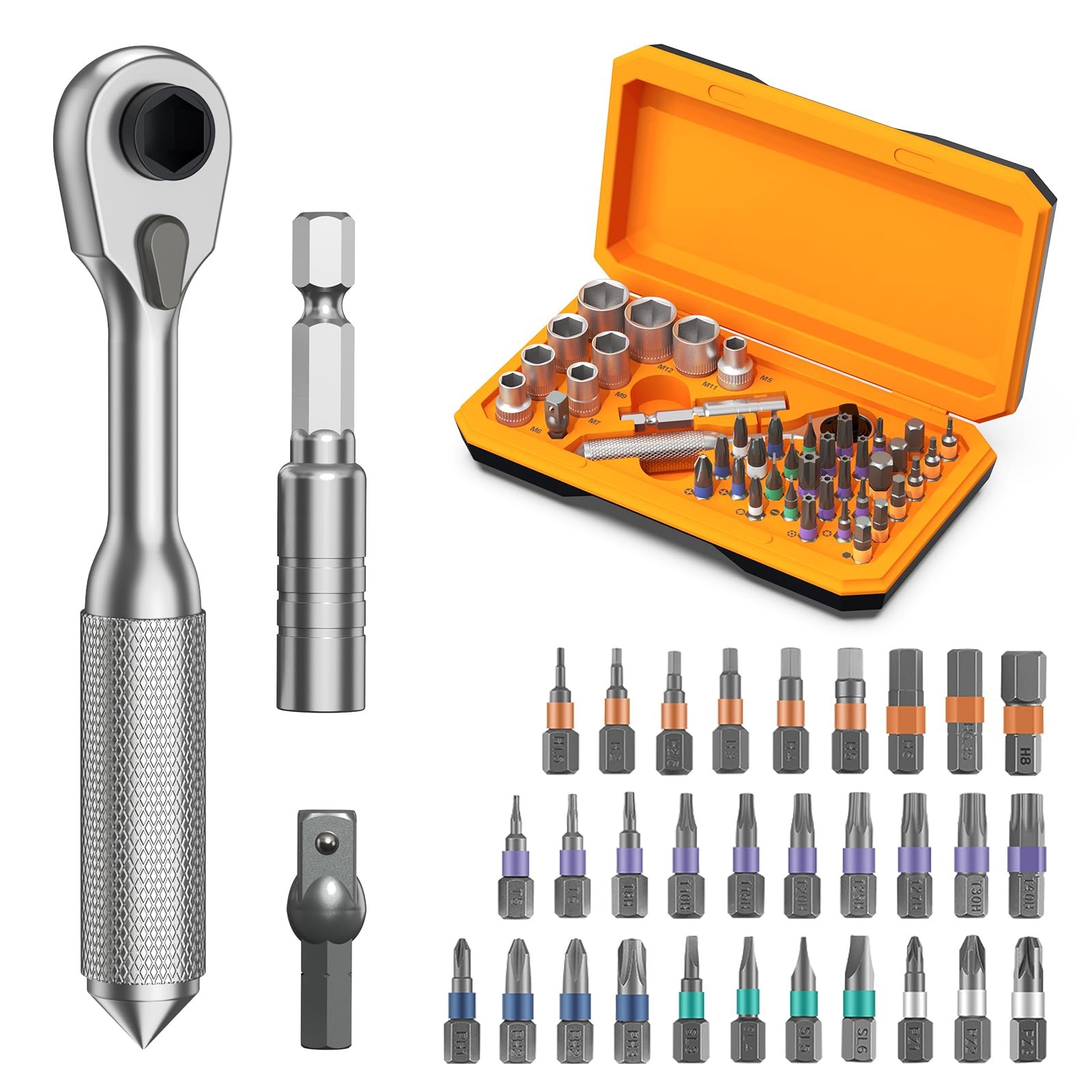 Ratchet Screwdriver Set, 42 in 1 Torque Screwdriver Socket Set, DIY Torque Wr...
