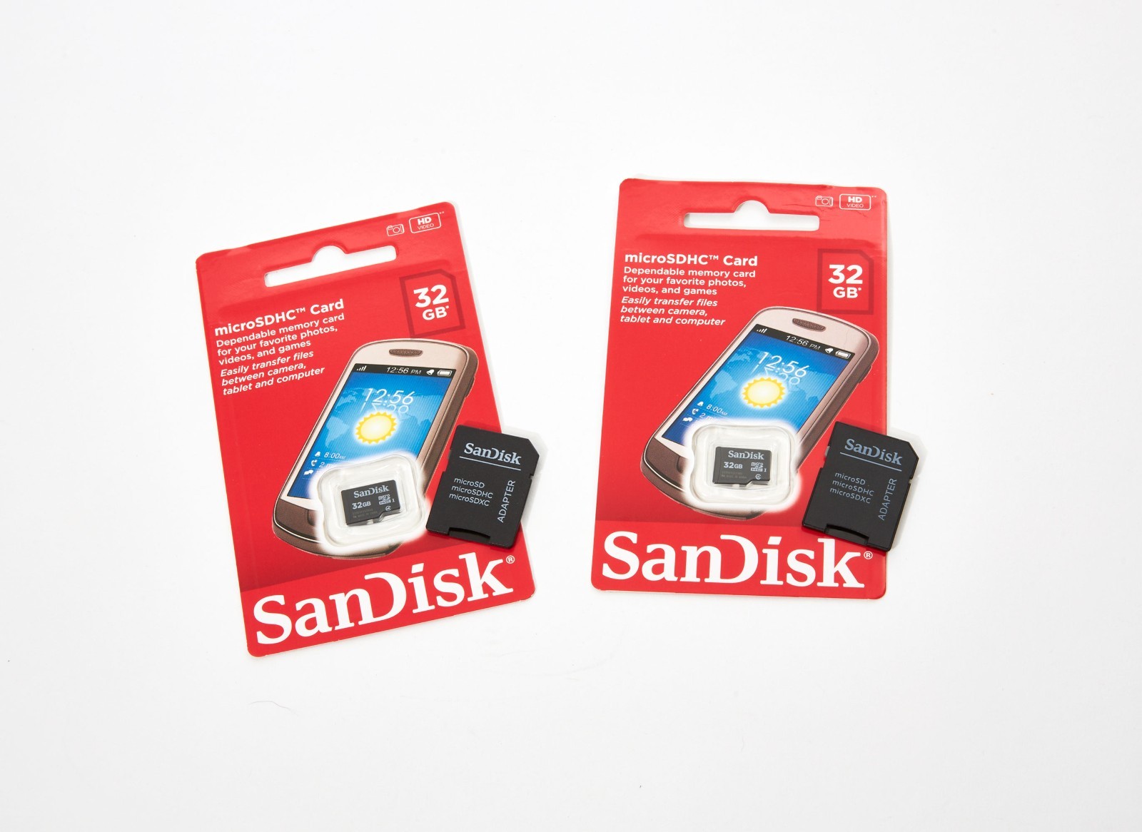 Lot of 2 SanDisk 32GB Micro sd Cards SDHC MicroSD Memory