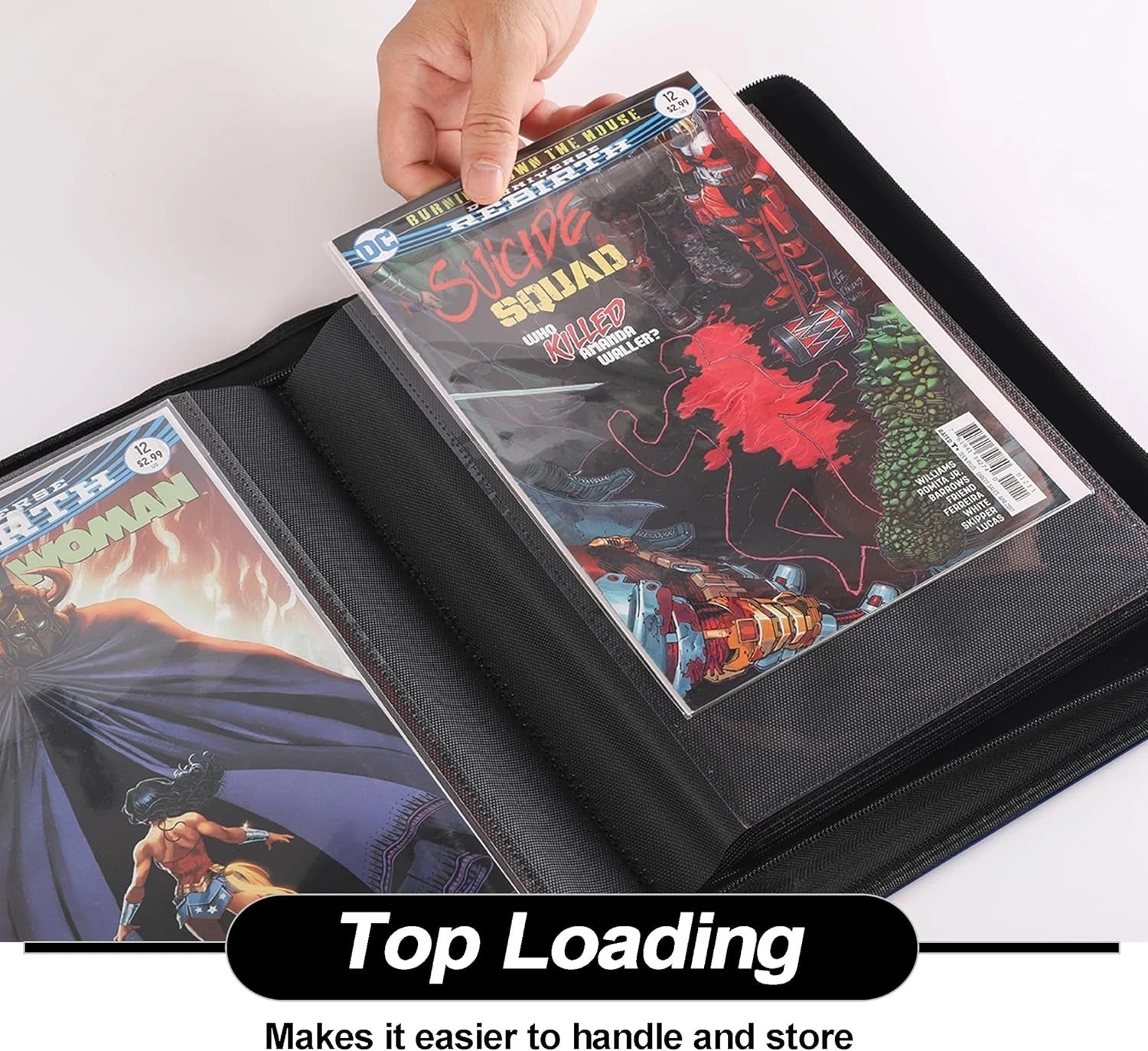 Comic Binder，Comic Book Album with Sleeves Fits Regular Comics and Comic Bagged