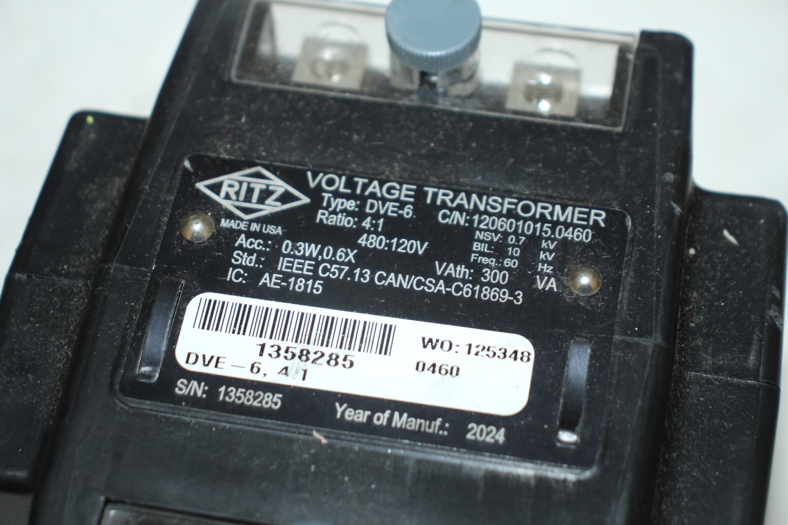 Ritz Voltage Transformer DVE-6 4:1 120V 480V