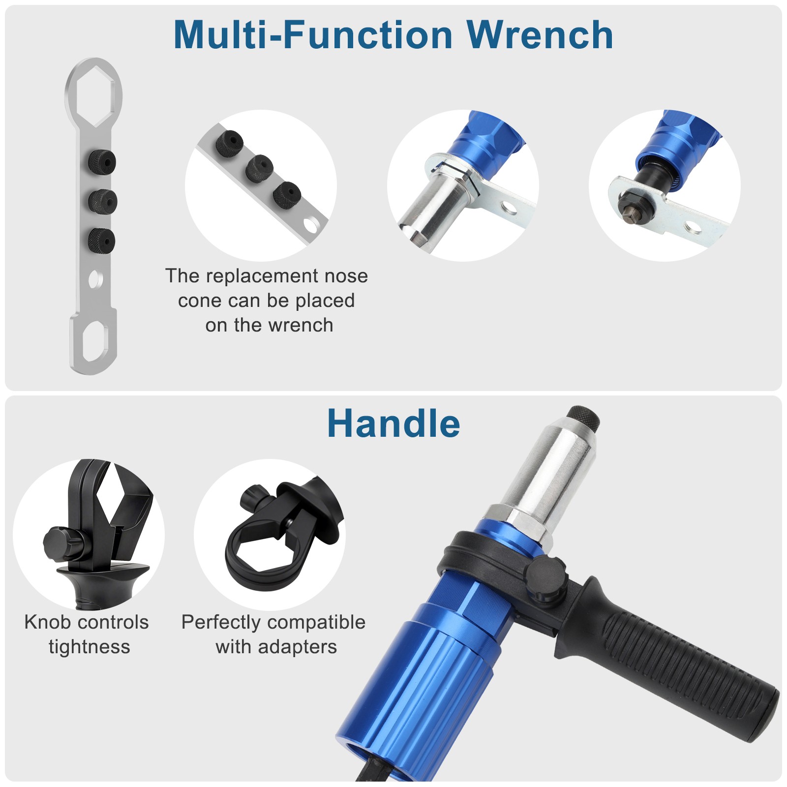 Electric Rivet Nut Gun Adapter Cordless Riveting Tool Insert Nut Drill Tool Kit