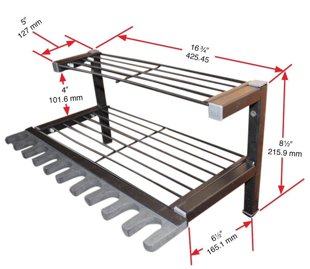 Gun & Gear Rack 2 Racks for 20 Rifle Storage wall mount