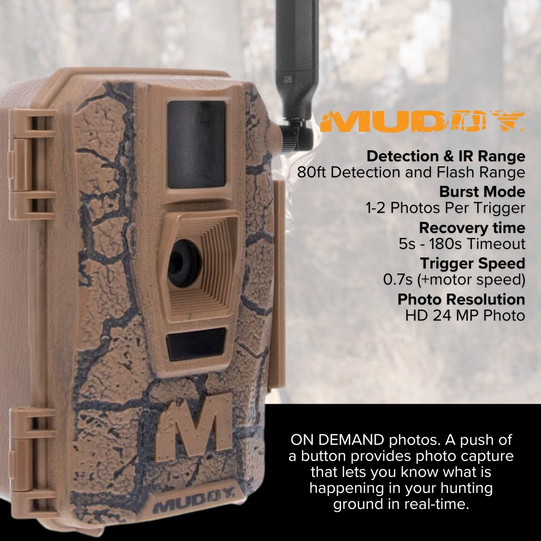 Muddy Mitigator Cellular 24MP Imaging Trail Camera 80 Feet Detection Bundle