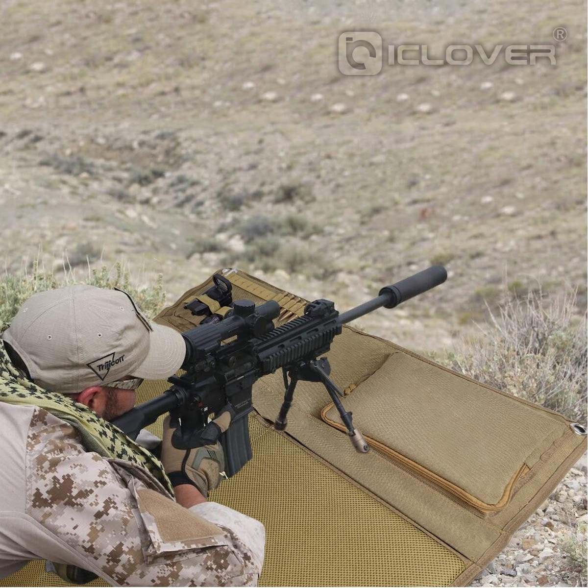 Shooting Mat, Tactical Prone Padded Shooting Mats, with 2 Pockets & Molle Webbin