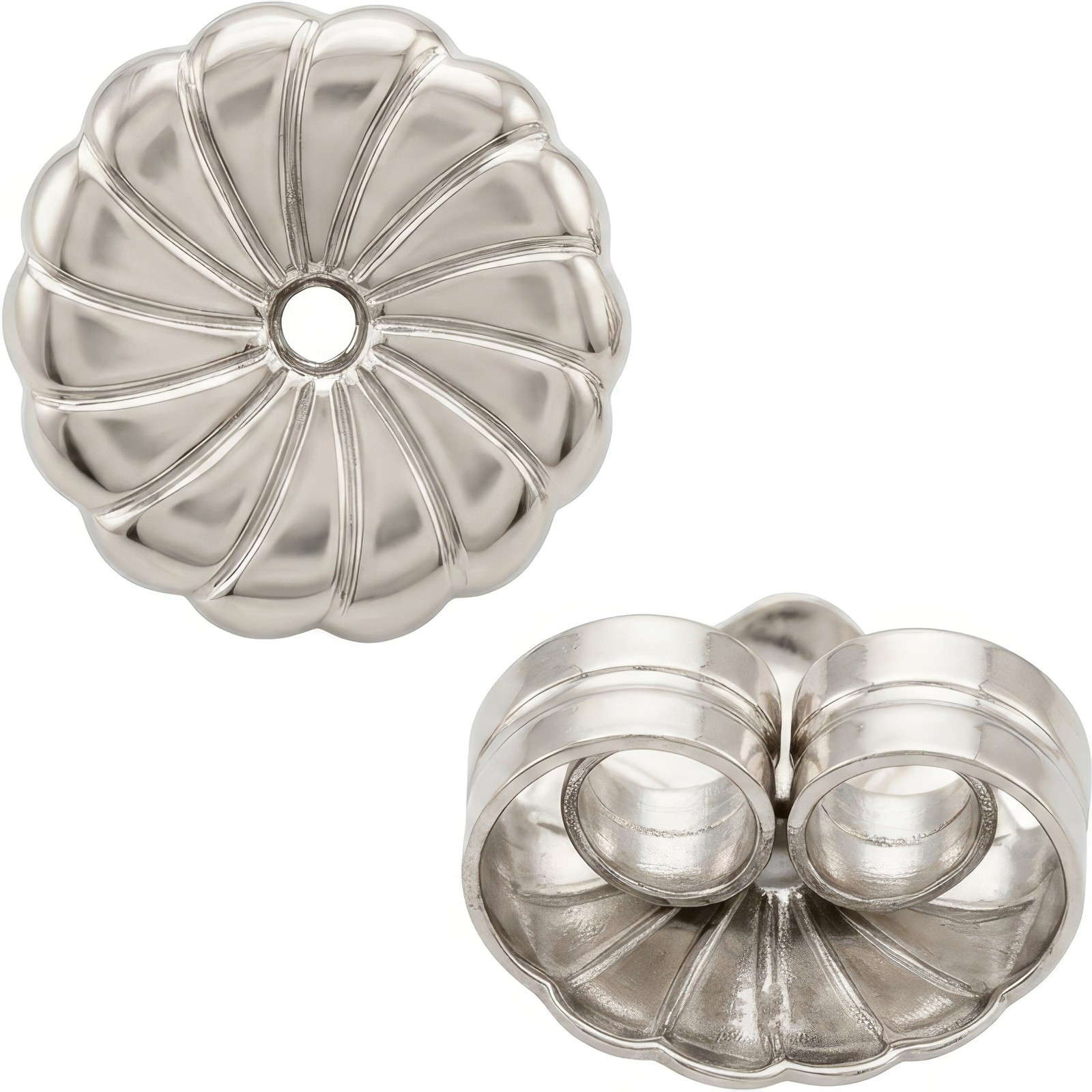 2 14K White Gold Heavy Friction Earring Backs