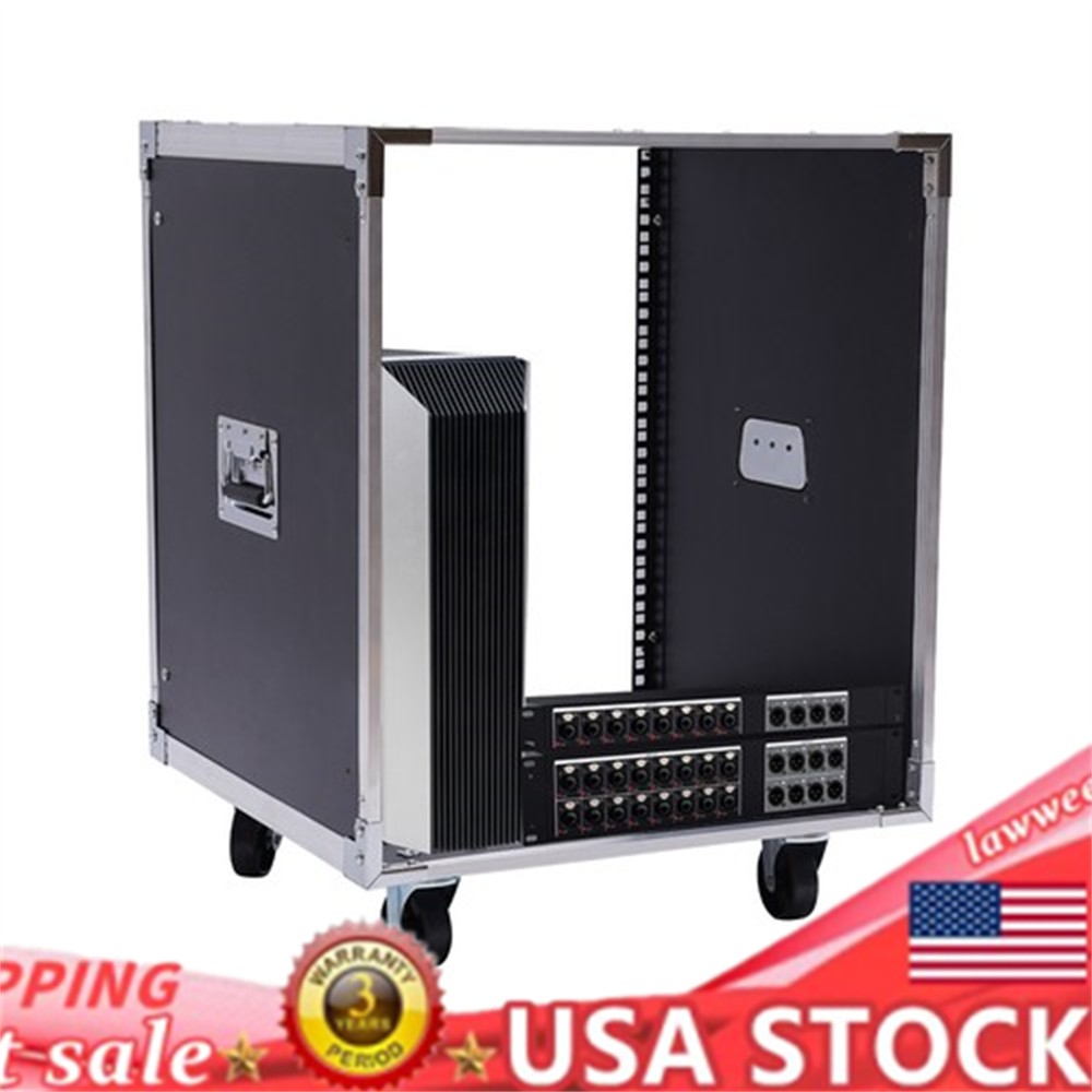 12U Cabinet Rolling Network Rack Audio Studio Video Telecom Equipment Rack Black
