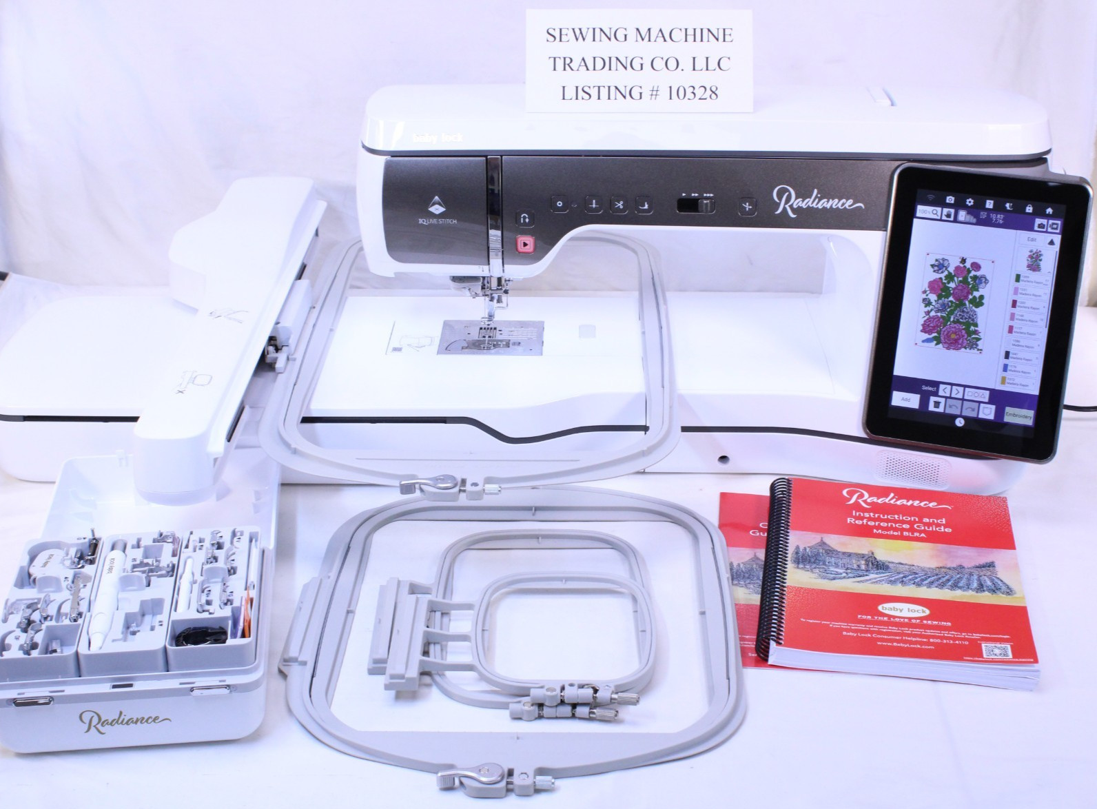 MINT BABY LOCK RADIANCE SEWING QUILTING + EMBROIDERY MACHINE W/ PROJECTOR + WIFI