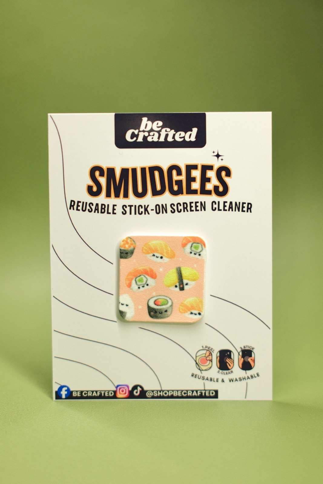 Reusable and Washable Microfiber Sticky Screen Cleaner SMUDGEES by Be Crafted/pc