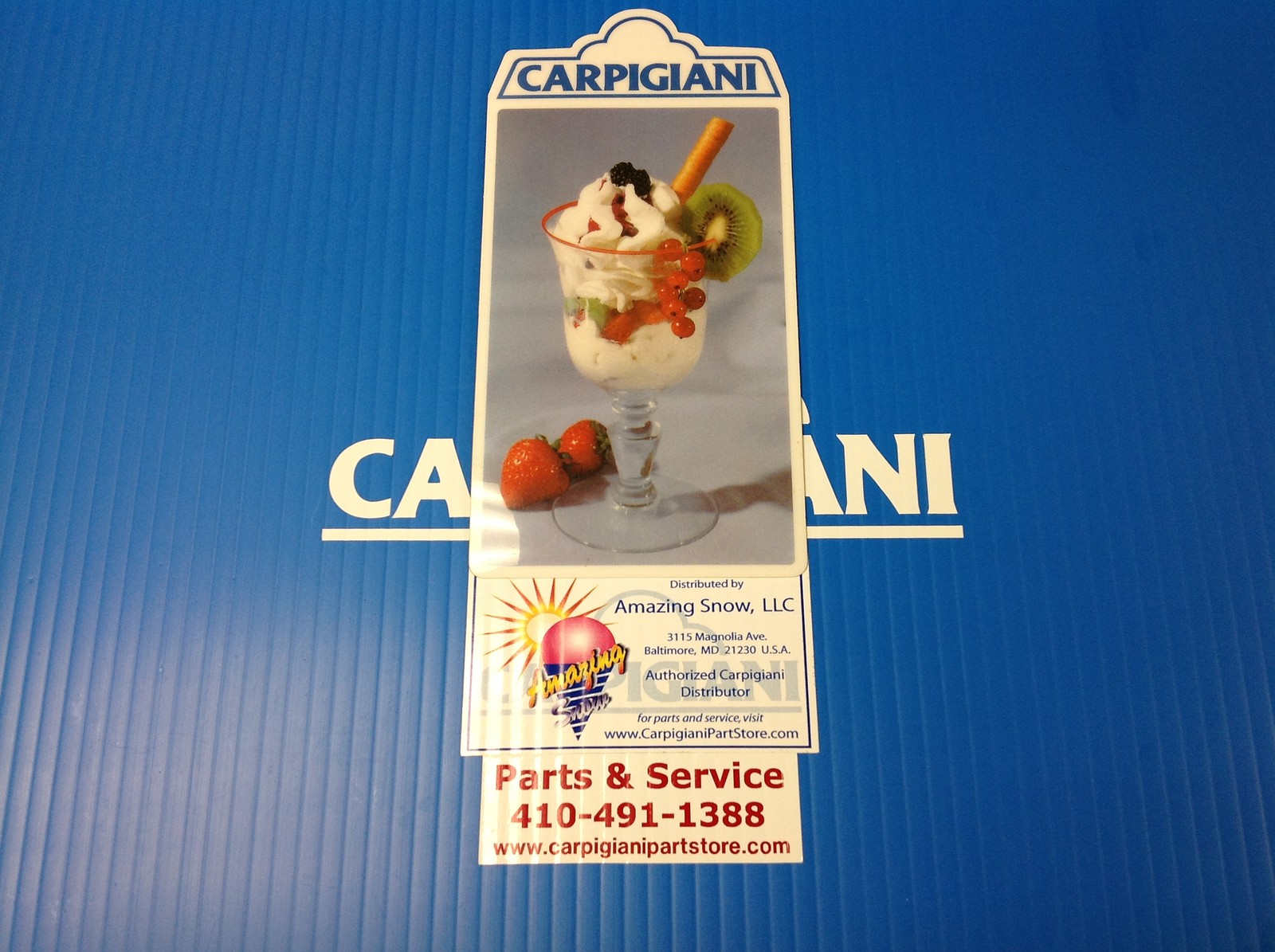 Carpigiani Parts Coldelite Whipped Cream Machine KW-50 & KW-77 Front Decal