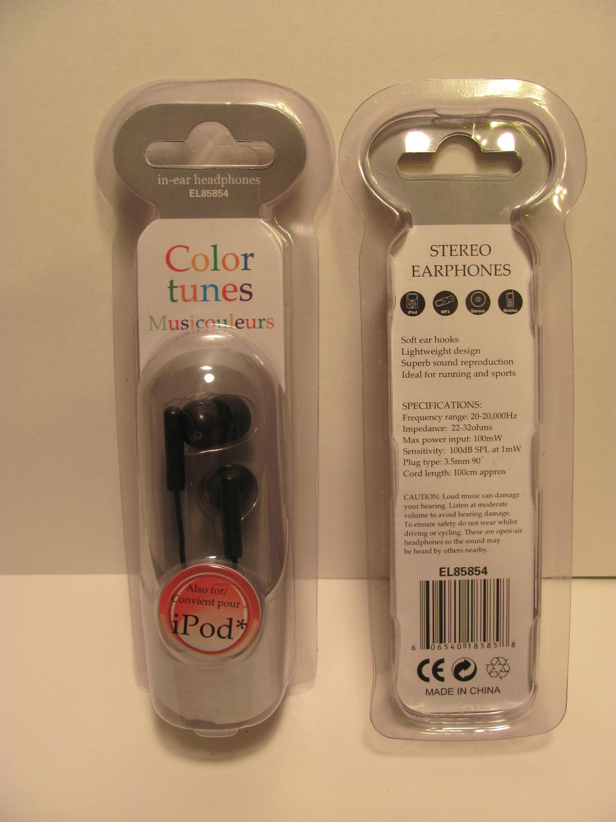 in ear headphones Black Color tunes Musicouleurs for Ipod   ***new in pack***